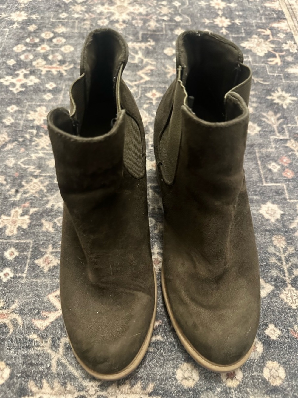 Women’s Olive Green Suede Ankle Boots